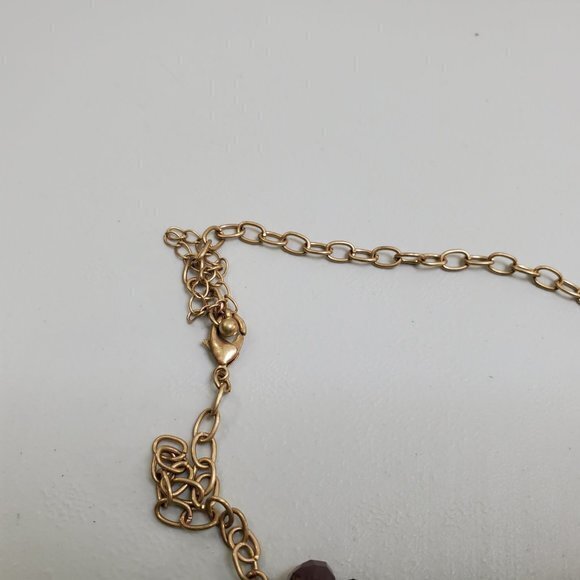 Beaded Necklace Brown Purple Beads Faceted AB Stat - Picture 5 of 7